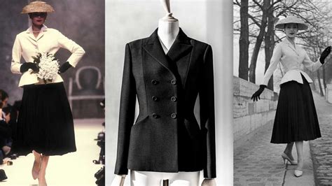 what year did dior launch black blazer look|Dior bar jacket evolution.